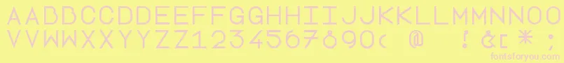 Lottepaperfang-fontti – vaaleanpunaiset fontit keltaisella taustalla