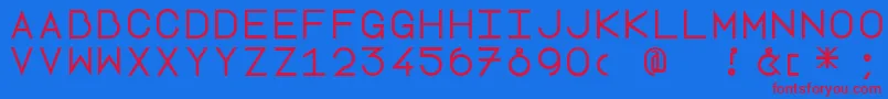Lottepaperfang-fontti – punaiset fontit sinisellä taustalla
