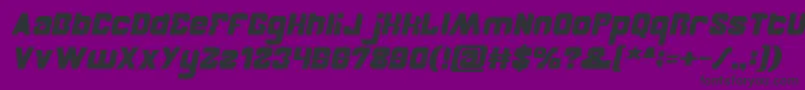 BrotherBoldItalic-fontti – mustat fontit violetilla taustalla