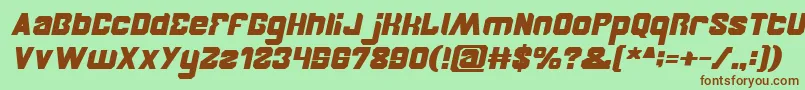 BrotherBoldItalic-fontti – ruskeat fontit vihreällä taustalla