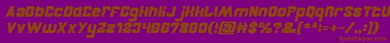 BrotherBoldItalic-fontti – ruskeat fontit violetilla taustalla