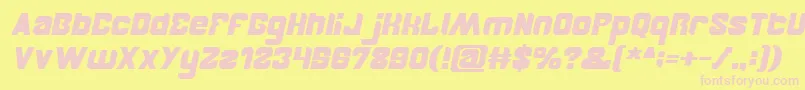 BrotherBoldItalic Font – Pink Fonts on Yellow Background