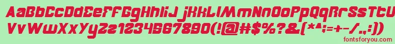 BrotherBoldItalic Font – Red Fonts on Green Background