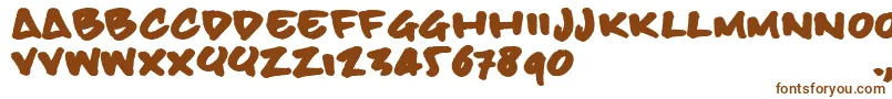 Bbhandtrial-fontti – ruskeat fontit valkoisella taustalla