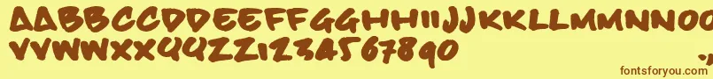 Bbhandtrial Font – Brown Fonts on Yellow Background