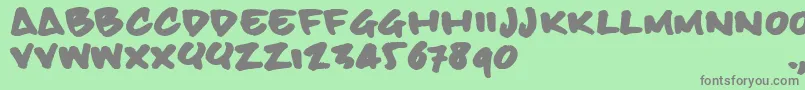 フォントBbhandtrial – 緑の背景に灰色の文字