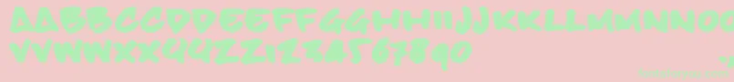 Bbhandtrial Font – Green Fonts on Pink Background