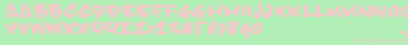 Bbhandtrial-fontti – vaaleanpunaiset fontit vihreällä taustalla
