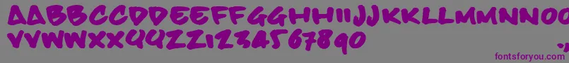 Шрифт Bbhandtrial – фиолетовые шрифты на сером фоне