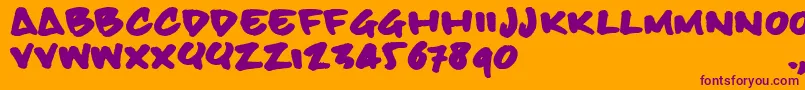 Bbhandtrial-Schriftart – Violette Schriften auf orangefarbenem Hintergrund