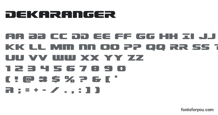 Шрифт Dekaranger – алфавит, цифры, специальные символы