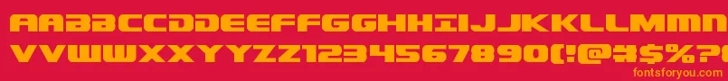 fuente Dekaranger – Fuentes Naranjas Sobre Fondo Rojo