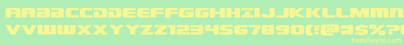 Dekaranger Font – Yellow Fonts on Green Background