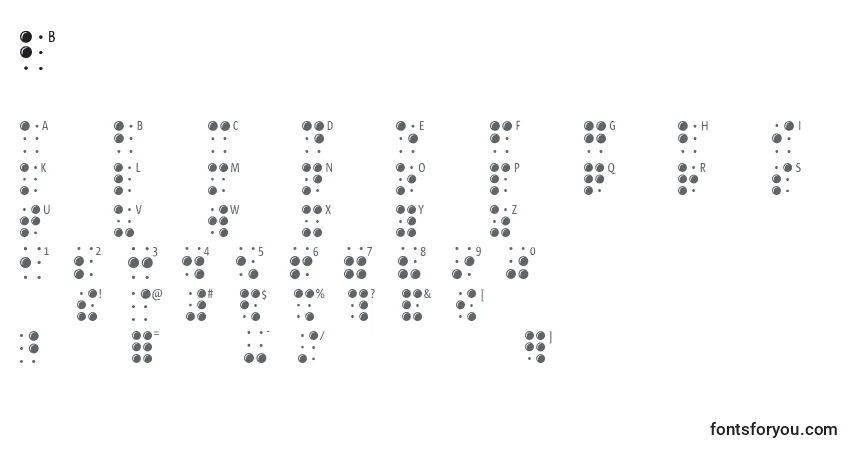 Fuente Braillelatin - alfabeto, números, caracteres especiales