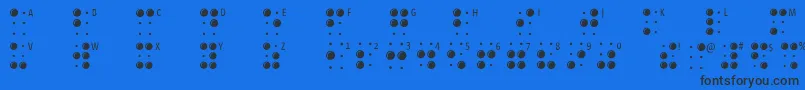 Fonte Braillelatin – fontes pretas em um fundo azul