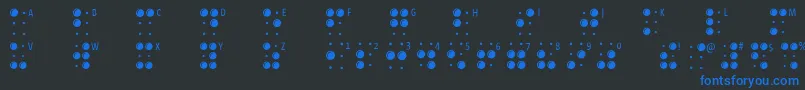 Braillelatin Font – Blue Fonts on Black Background