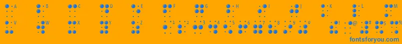 fuente Braillelatin – Fuentes Azules Sobre Fondo Naranja