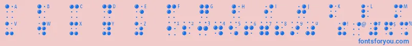 Шрифт Braillelatin – синие шрифты на розовом фоне