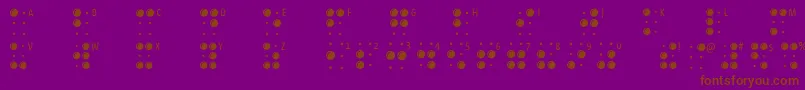 Czcionka Braillelatin – brązowe czcionki na fioletowym tle