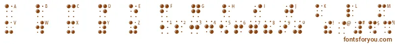 Braillelatin-fontti – ruskeat fontit valkoisella taustalla