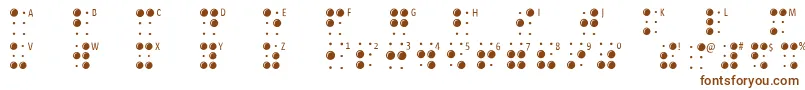 フォントBraillelatin – 白い背景に茶色のフォント