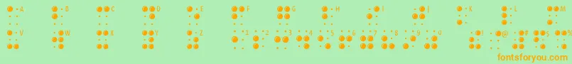 Braillelatin Font – Orange Fonts on Green Background