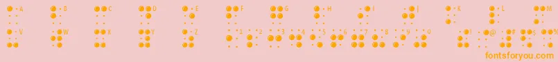 Braillelatin Font – Orange Fonts on Pink Background