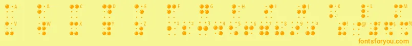 Braillelatin-fontti – oranssit fontit keltaisella taustalla