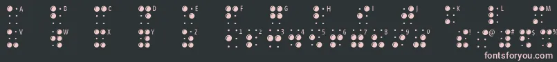 Braillelatin Font – Pink Fonts on Black Background