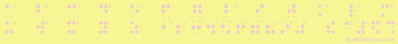 Czcionka Braillelatin – różowe czcionki na żółtym tle