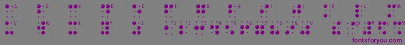 Czcionka Braillelatin – fioletowe czcionki na szarym tle