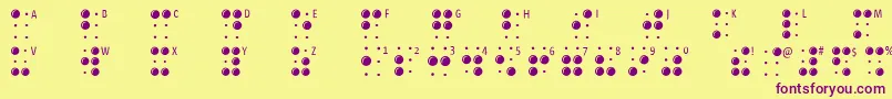 Fonte Braillelatin – fontes roxas em um fundo amarelo