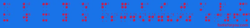 Fonte Braillelatin – fontes vermelhas em um fundo azul