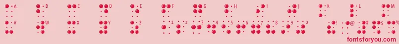 Braillelatin-fontti – punaiset fontit vaaleanpunaisella taustalla