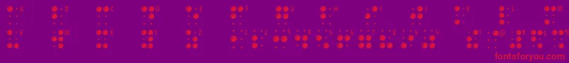 Braillelatin Font – Red Fonts on Purple Background