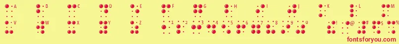 Braillelatin Font – Red Fonts on Yellow Background