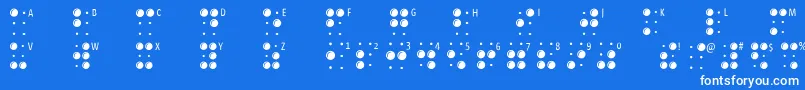 Fonte Braillelatin – fontes brancas em um fundo azul