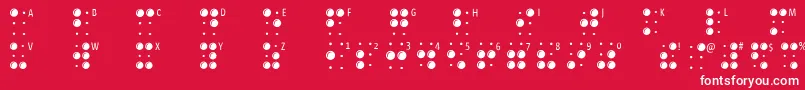 フォントBraillelatin – 赤い背景に白い文字