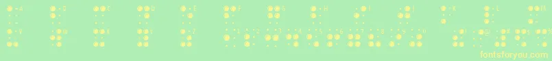Braillelatin Font – Yellow Fonts on Green Background