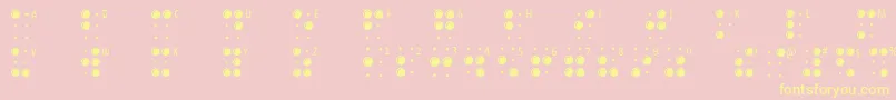 Braillelatin Font – Yellow Fonts on Pink Background