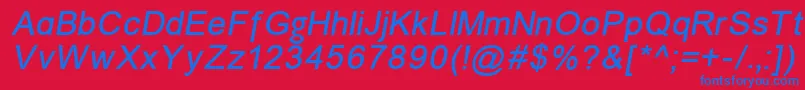 Un1251i Font – Blue Fonts on Red Background