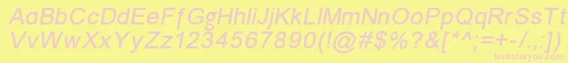 Un1251i Font – Pink Fonts on Yellow Background