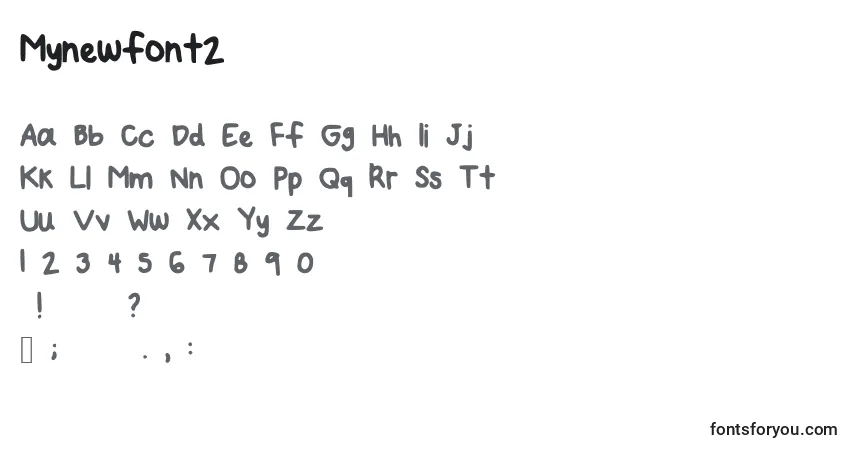Czcionka Mynewfont2 – alfabet, cyfry, specjalne znaki