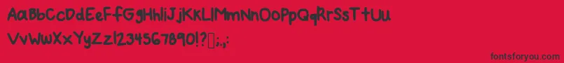 Fonte Mynewfont2 – fontes pretas em um fundo vermelho