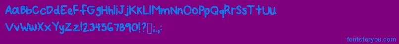 フォントMynewfont2 – 紫色の背景に青い文字