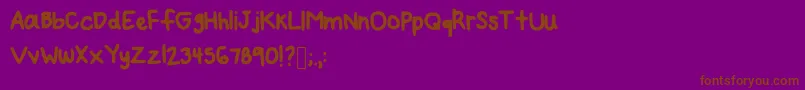 フォントMynewfont2 – 紫色の背景に茶色のフォント