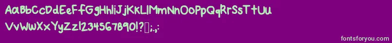 Mynewfont2 Font – Green Fonts on Purple Background