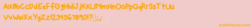 Mynewfont2 Font – Orange Fonts on Pink Background