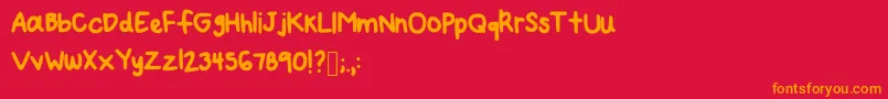 Fonte Mynewfont2 – fontes laranjas em um fundo vermelho