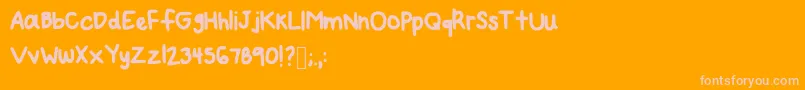 Mynewfont2 Font – Pink Fonts on Orange Background